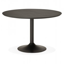 Jolie table de salle à manger ronde de couleur noire PATON