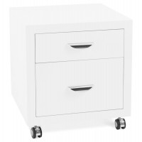 White office rolling chest with 2 drawers