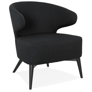 Comfortable BLACK armchair with fabric covering MISSY