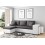 White and dark gray convertible corner sofa OSLO with right fixed niche