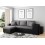 Black and dark gray convertible corner sofa OSLO with right fixed niche