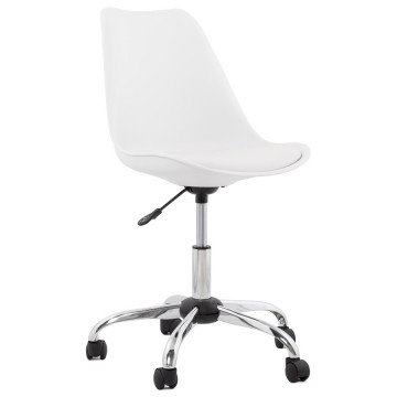 Swivel White chair with leatherette seat EDEA