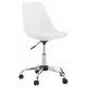 Chaise blanche réglable et pivotante avec structure en métal et assise en similicuir blanc