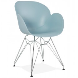 Strong and design BLUE chair with armrests CHIPIE