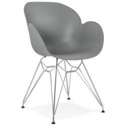 Strong and design GREY chair with armrests CHIPIE