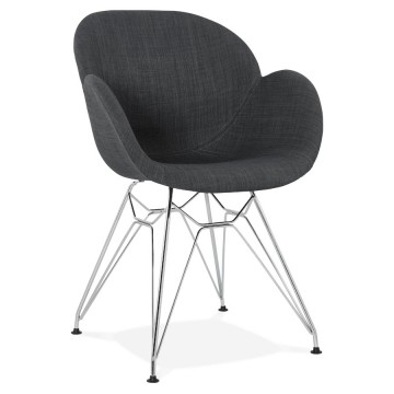 Chaise noire confortable et design au style industriel ALIX