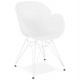 Design white chair with a sturdy and comfortable shell and a sturdy white metal base