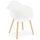 Chaise design scandinave de couleur blanche avec pieds en bois