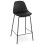 BLACK snack stool with imitation leather seat ESCAL MINI