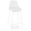 WHITE snack stool with imitation leather seat ESCAL MINI