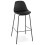 BLACK bar stool with imitation leather seat ESCAL