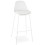 WHITE bar stool with imitation leather seat ESCAL