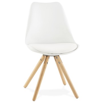 Sturdy, lightweight WHITE chair with a Scandinavian design TOLIK