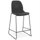 Tabouret, chaise de bar gris foncé avec revêtement tissu et structure en métal thermolaqué COOPER