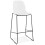 WHITE bar stool with BLACK structure suitable for outdoor use ZIGGY