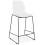WHITE bar stool with BLACK structure suitable for outdoor use ZIGGY MINI