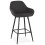 Mid-height gray bar stool with imitation leather seat KLAP MINI