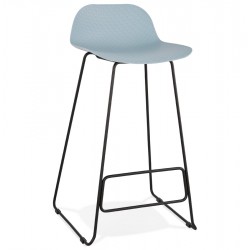 BLUE bar stool with BLACK base, stable, comfortable and design SLADE