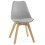 Imitation leather GREY chair with oak leg TYLIK