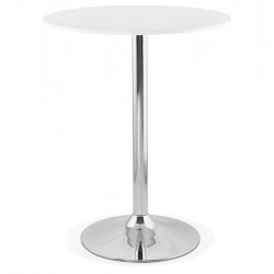 Design WHITE high bar table with wooden top LYNN