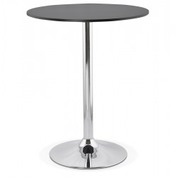 Design BLACK high bar table with wooden top LYNN