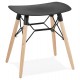 Scandinavian black stool with curved ABS seat and resistant wooden base