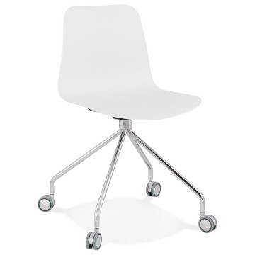 WHITE rolling and design chair RULLE