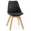 Imitation leather BLACK chair with oak leg TYLIK