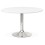 Table ronde design BLANCHE plateau 120x120 avec pied chromé RADON