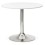Design WHITE round table 90x90 cm plate with chromed base RADON