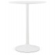 Table haute blanche ou mange debout blanc de forme ronde, avec pied en métal peint
