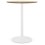 Table haute ou mange-debout BLANC avec plateau bois naturel de forme ronde STAAN