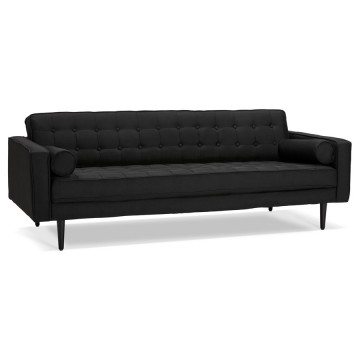 Scandinavian BLACK sofa with interchangeable feet CECIL