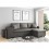 Light gray convertible corner sofa OSLO with left fixed niche