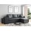 Dark gray convertible corner sofa OSLO with left fixed niche