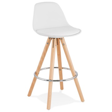 WHITE mid-height stool with soft padding ANAU MINI