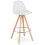WHITE mid-height stool with soft padding ANAU MINI