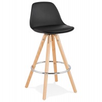 BLACK mid-height stool with soft padding ANAU MINI