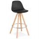 BLACK mid-height stool with soft padding ANAU MINI