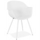WHITE designer chair with molded backrest and armrests STILETO