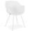 WHITE designer chair with molded backrest and armrests STILETO