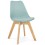 BLUE chair with solid shell, imitation leather, and oak legs TYLIK