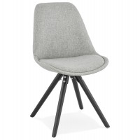 Padded GRAY chair with solid BLACK legs BRASA
