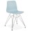Resistant BLUE chair with geometric patterns and CHROME metal base FIFI