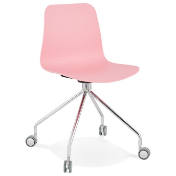 ROSE chair with chrome legs and wheels for the office RULLE