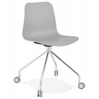 GREY chair with chrome legs and wheels for the office RULLE