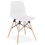 Solid WHITE chair with geometric patterns and wooden legs GINTO