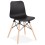 Solid BLACK chair with geometric patterns and wooden legs GINTO