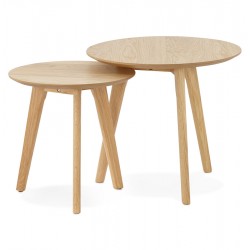 Tables gigognes avec plateau en bois NATUREL et structure solide en chêne ESPINO
