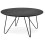 Round BLACK coffee table with oak veneer top RUNDA